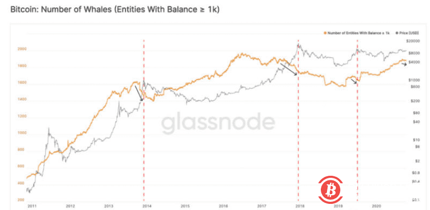 巨鲸的增长正在放缓，比特币链上的各项指标和价格现在都得到了有力的支持7