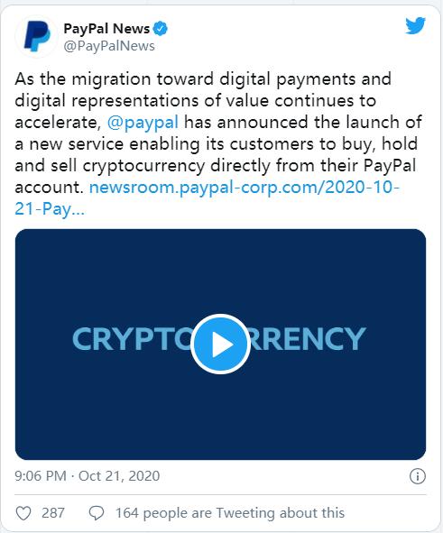经过7年的运行,贝宝终于接受了比特币1 经过7年的运行,贝宝终于接受了比特币1