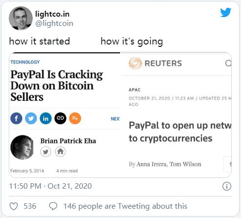 经过7年的运行，贝宝终于接受了比特币2