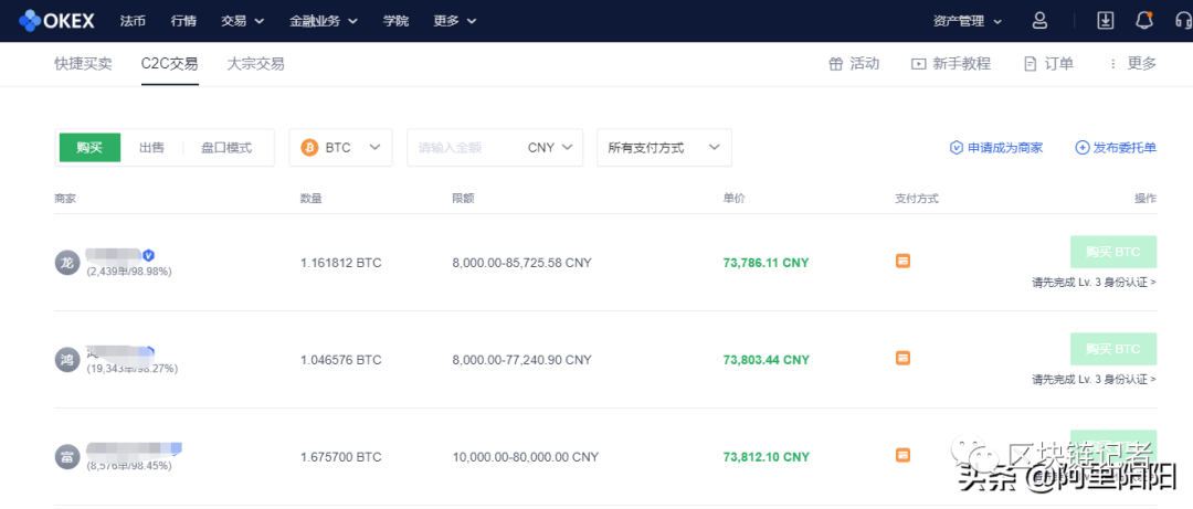 OKEx开放法币交易，低价9折购买比特币1