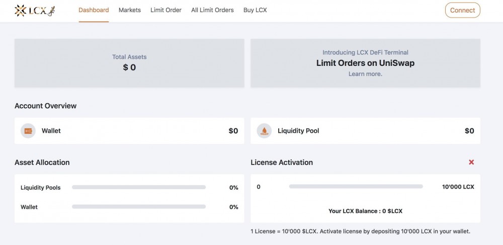 利用LCX-defi终端实现uniswap限价交易