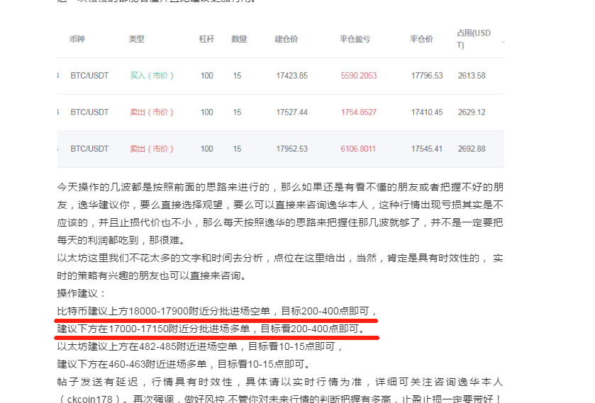 段逸华：比特币以太坊上方仍存在一定空间，短期套利是王道