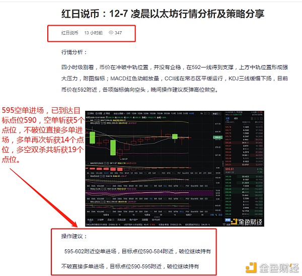 红太阳说通货：12-7以太坊练习单，多空双杀，共19分