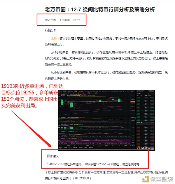 老湾币圈：12-7比特币多单布局，获得152点，实力等有待您验证