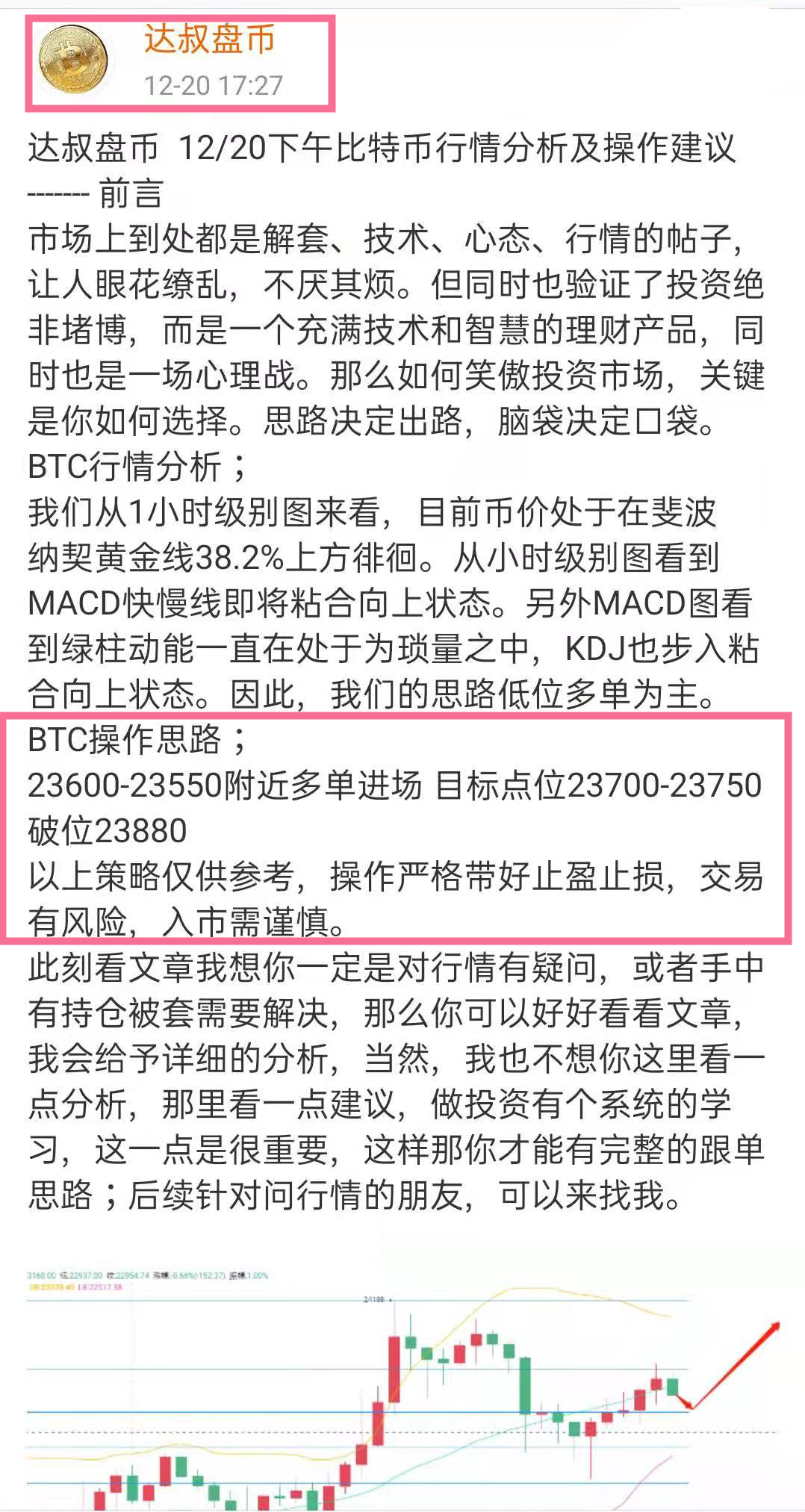 达斯特12/20比特币多单止损通知盈利130点小赢