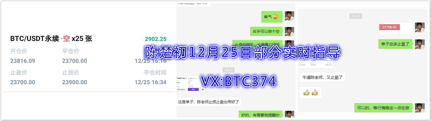 陈楚楚：实时指导三单，长短双收，比特币盈利450点，总收入13854块2