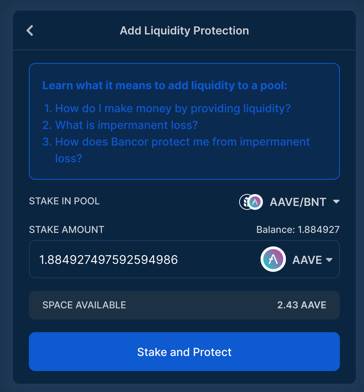 手把手教你在 Bancor 上质押 AAVE 赚取收益2
