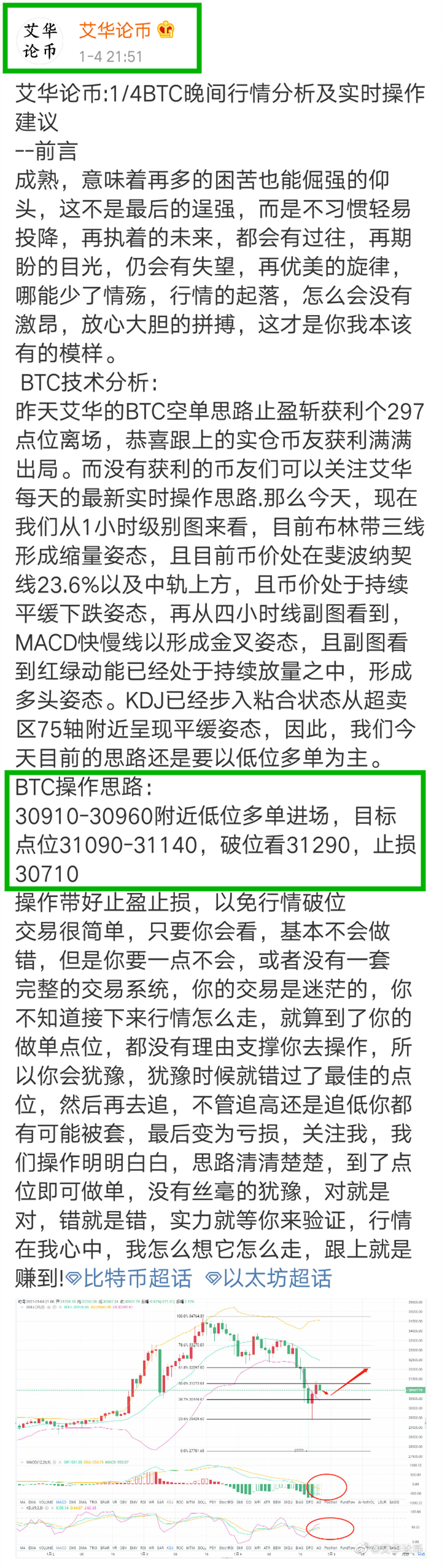 爱华点钞：1/5btc止损通知恭喜币友让利380分
