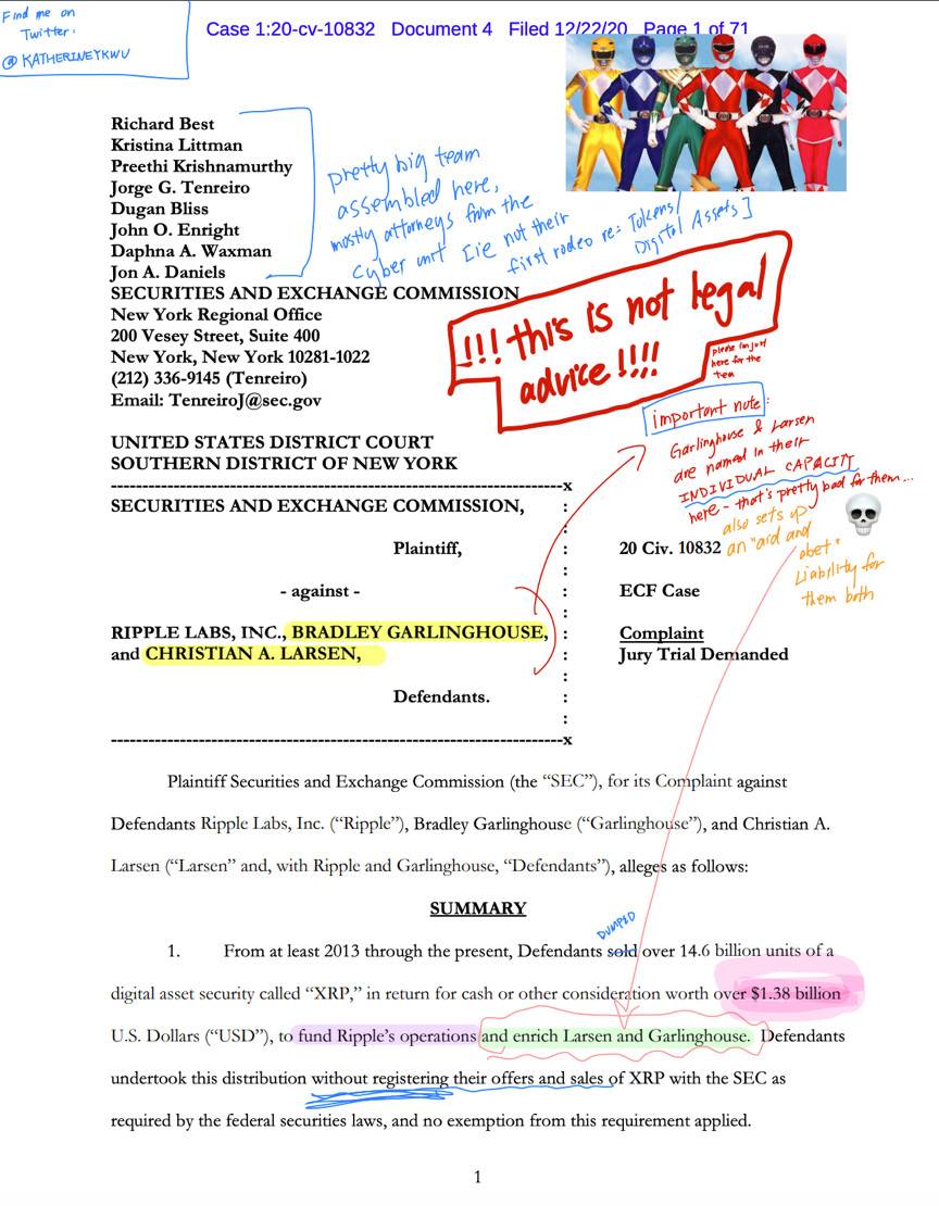 区块链资深法律专家吴凯旋（Katherine Wu）解读了ripple的起诉