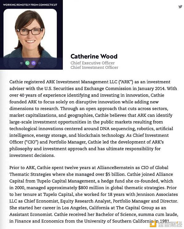 华尔街“最危险的女人” 木头姐和她的ARK神舟1