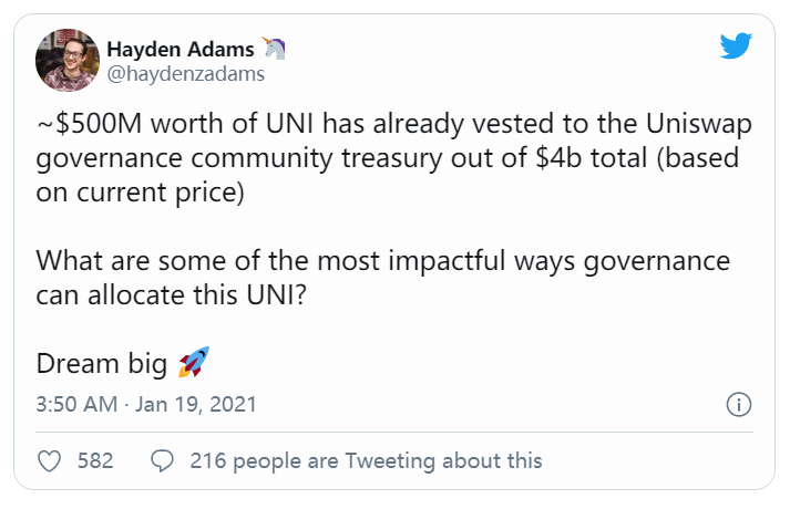 5亿美元的社区治理资金该怎么花？Uniswap创始人在线求解