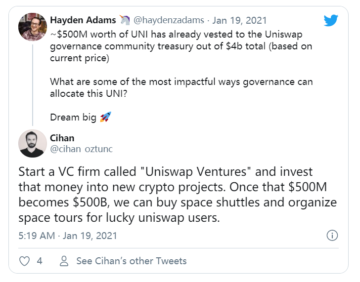 5亿美元的社区治理资金该怎么花？Uniswap创始人在线求解1