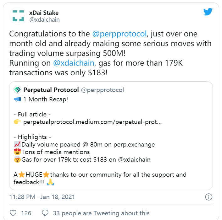 开业一个月后，Perpetual protocol交易量超过第六大DEX2