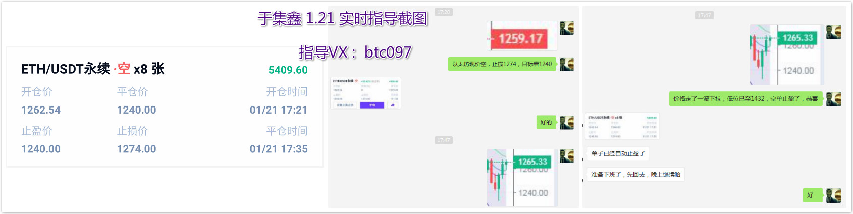 于继新：以太坊赢了32分，3单，盈利12万2