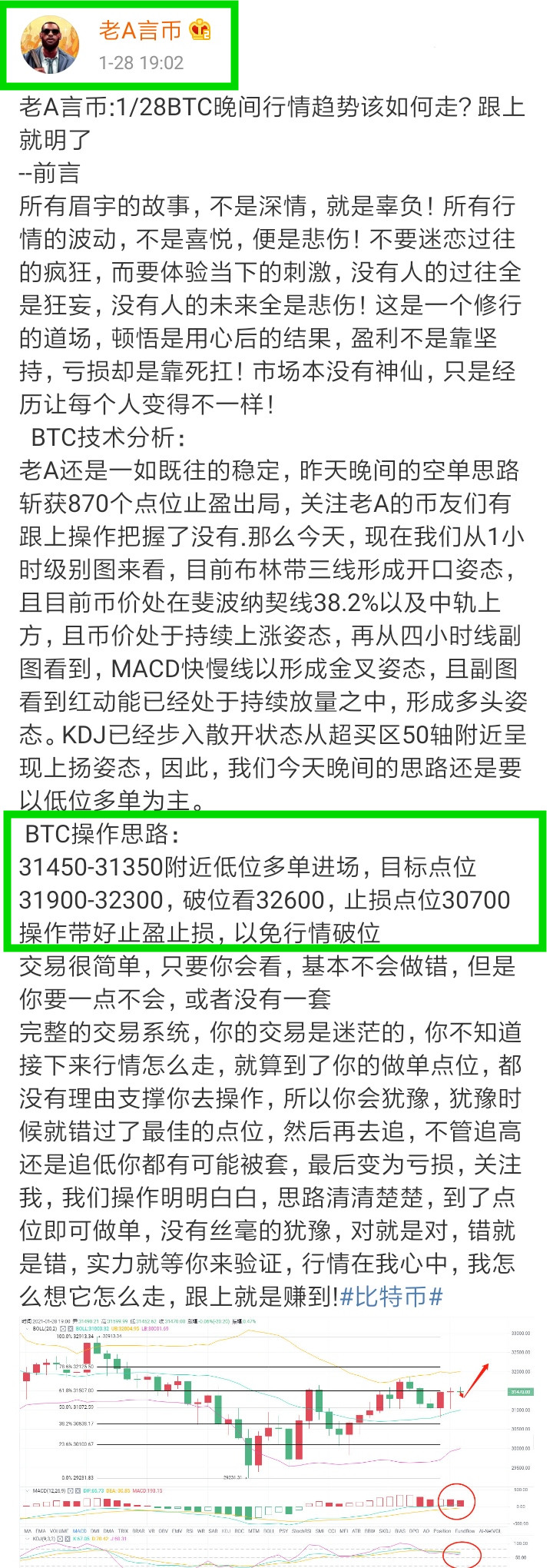 老a币：1/28btc强劲收益止损通知晚间850点