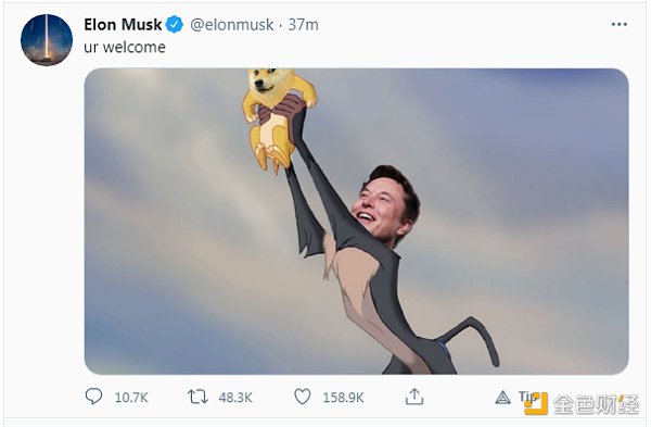 金色前哨 |  马斯克再次力挺狗狗币：狗狗币是人民的加密货币1