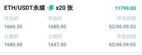 陈楚初：早上，我们及时回电多个订单，以太坊获得20分。以20个订单为例，利润为11790u2