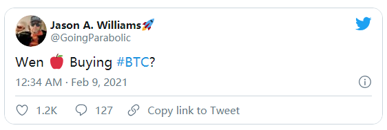 苹果会是继特斯拉之后下一个采用比特币的公司吗？