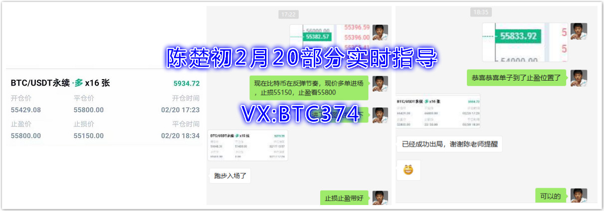 陈楚楚：当晚比特币再创新高，比特币指导下的三个订单全部停止盈利，总收入17908美元