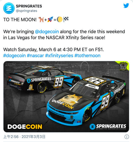 从NASCAR到NBA:运动中的狗币1 从NASCAR到NBA:运动中的狗币1