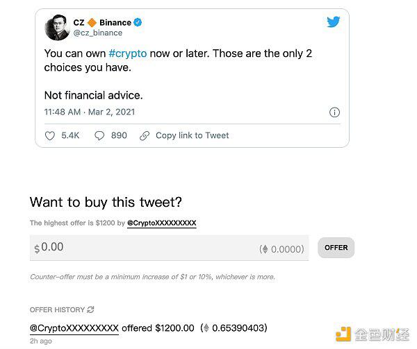 如何以250万美元的价格买卖一个tweet BFT4