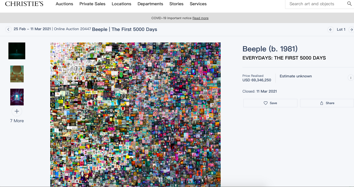 在7000万美元的加密艺术品拍卖背后，你不知道B20和NFT的所有权
