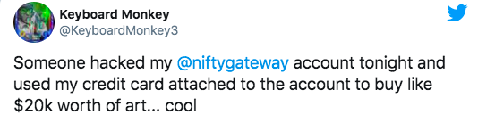 黑客将注意力转向NFT领域 NFT市场Nifty Gateway账户遭黑客攻击2