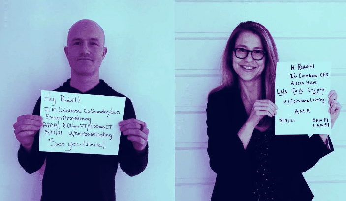 创建新样式!加密巨头coinbase在上市前选择reddit进行“路演” 创建新样式!加密巨头coinbase在上市前选择reddit进行“路演”