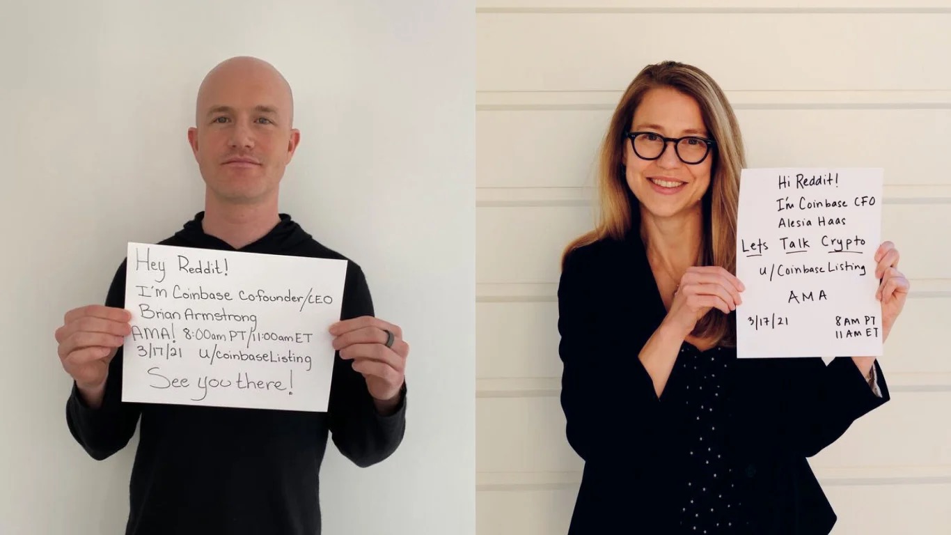 划时代！Coinbase在上市前选择reddit在线路演