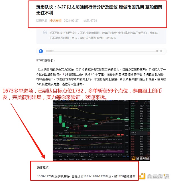 玩币队长:3/28以太坊实操带单 多单斩获59个点位 以较小的风险博取较大的收益 玩币队长:3/28以太坊实操带单 多单斩获59个点位 以较小的风险博取较大的收益