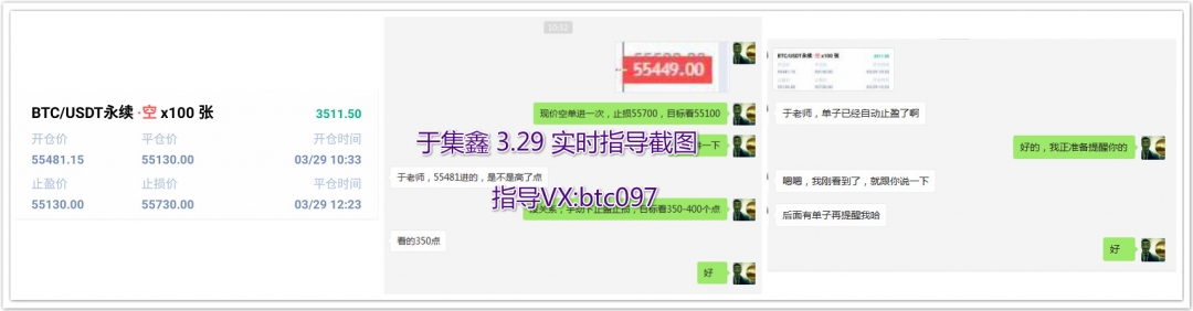 于集鑫：指导3单全部止盈  大饼拿下700点  合计收益13000U