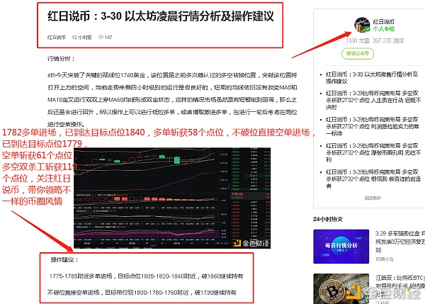 红日：3-30 以太坊精准布局 多空获益119个点位 带上你的野心 我们一同前行