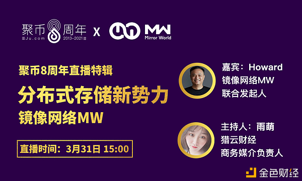 聚币8周年直播特辑 | 分布式存储新势力 镜像网络MW