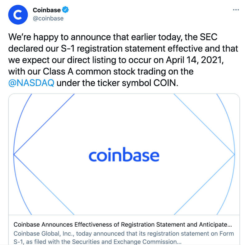 Coinbase确认推出时间后，比特币再次触及6万美元
