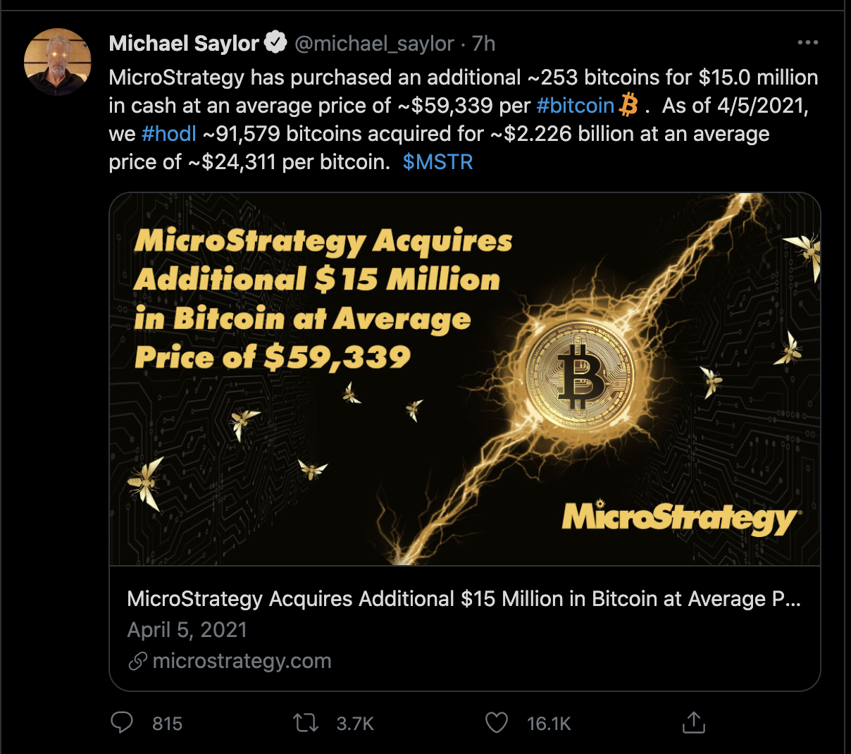 向十万枚进军！MicroStrategy高位继续购入1500万美元比特币2