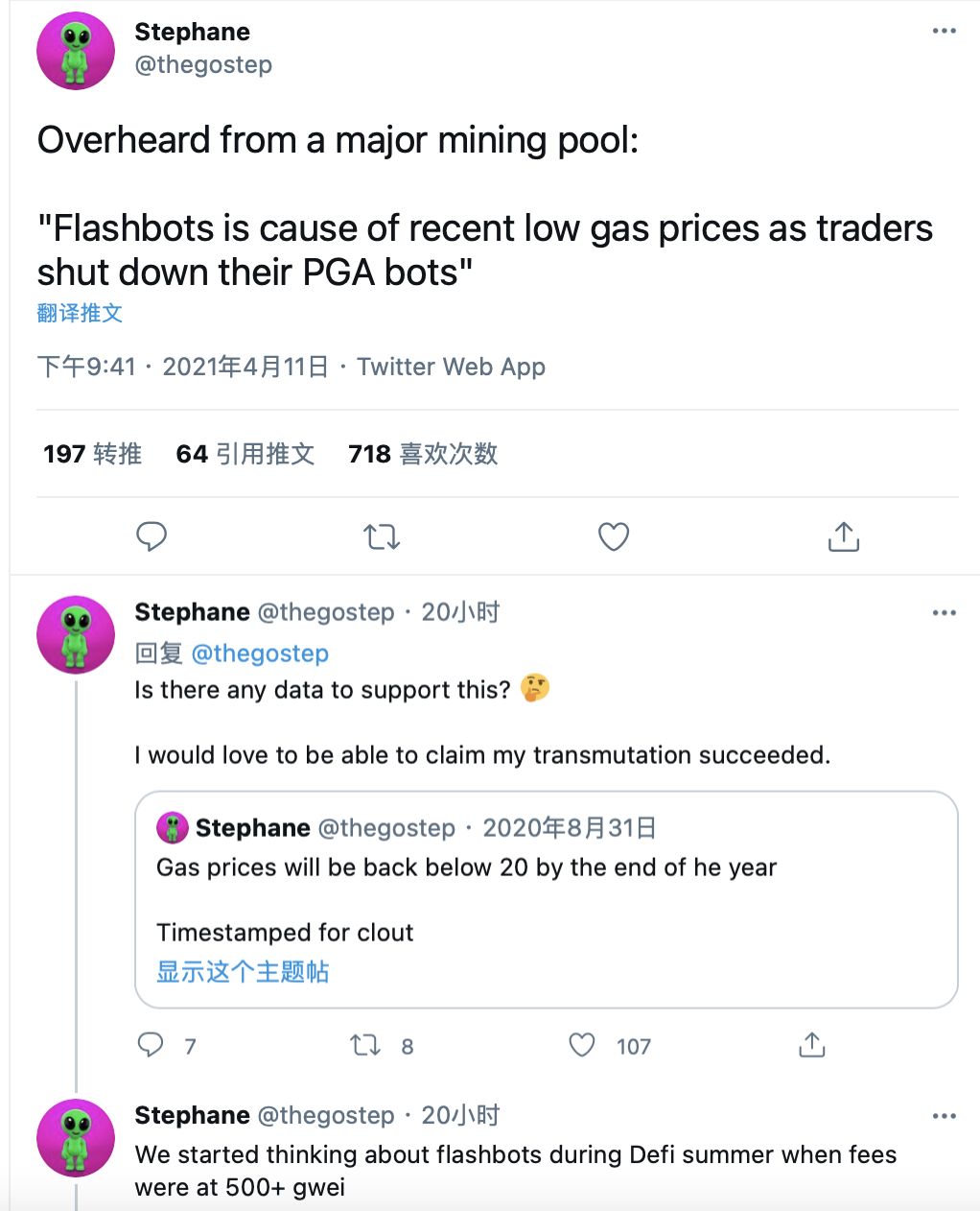 以太坊Gas费用大降，Flashbots立下大功