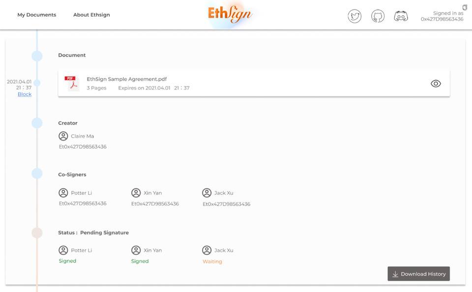 将电子签名服务带入加密世界：EthSign 了解一下4
