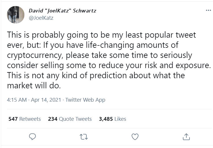 Ripple首席技术官：是时候“认真考虑”出售一些加密货币了