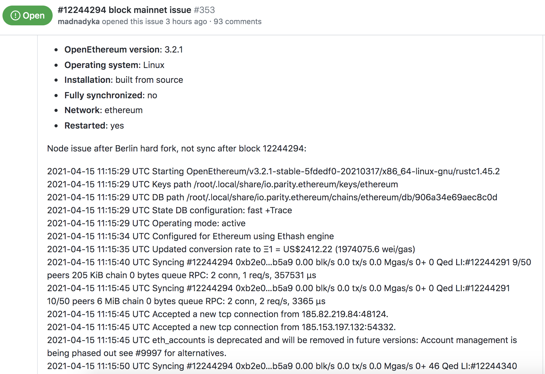 以太坊柏林硬分叉节点问题后，Coinbase、Ledger等平台出现服务故障