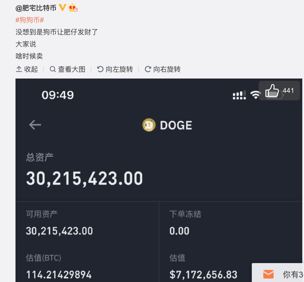 观察 | 一夜疯涨的狗狗币背后的“喜怒哀乐”3