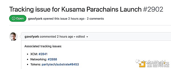 Gavin发布Kusama平行链的上线清单