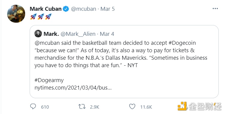 金色观察 | 狗狗币和传统公司的梦幻联动1