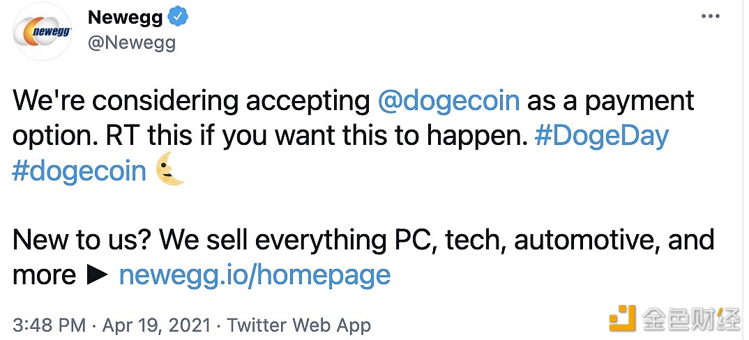 金色观察 | 狗狗币和传统公司的梦幻联动4