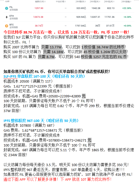 FIL将超越BTC成为世界第一大矿业生态！1