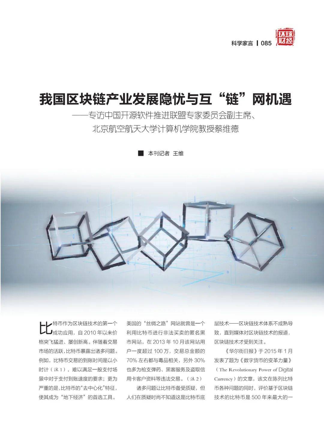 蔡维德：我国区块链产业发展隐忧与互“链”网机遇