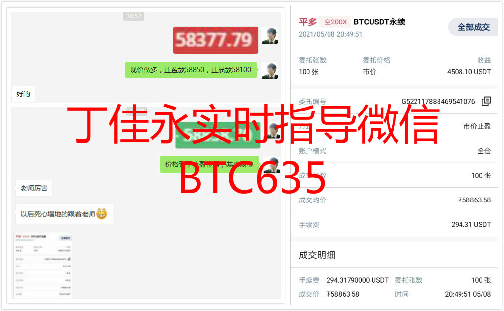 丁佳永：比特币价格持续上涨 今天又是千点利润到手1