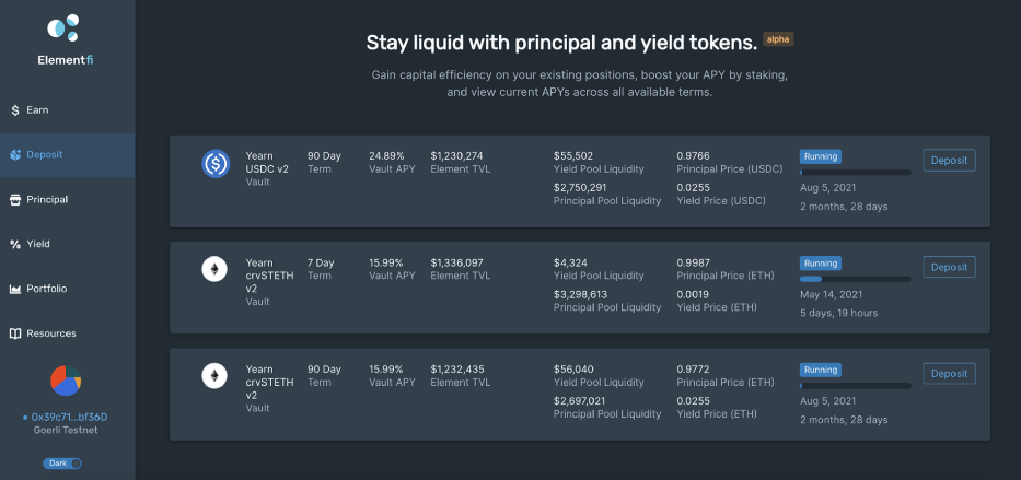 DeFi新玩法 | 3分钟玩转固收协议Element测试网1