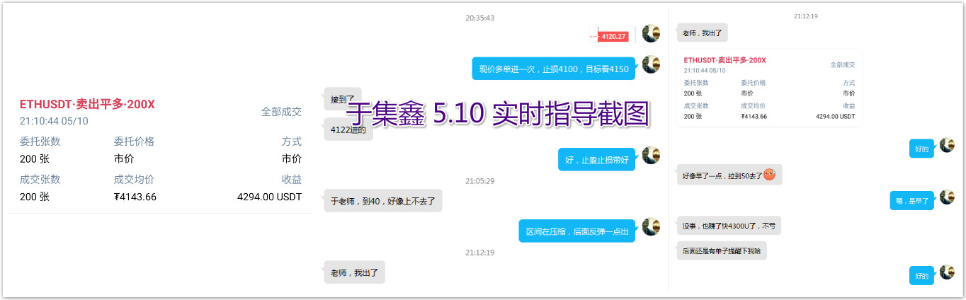 于集鑫：晚间再度收割2波利润 大饼拿下500点 合计收益9100U，你要跟么？1