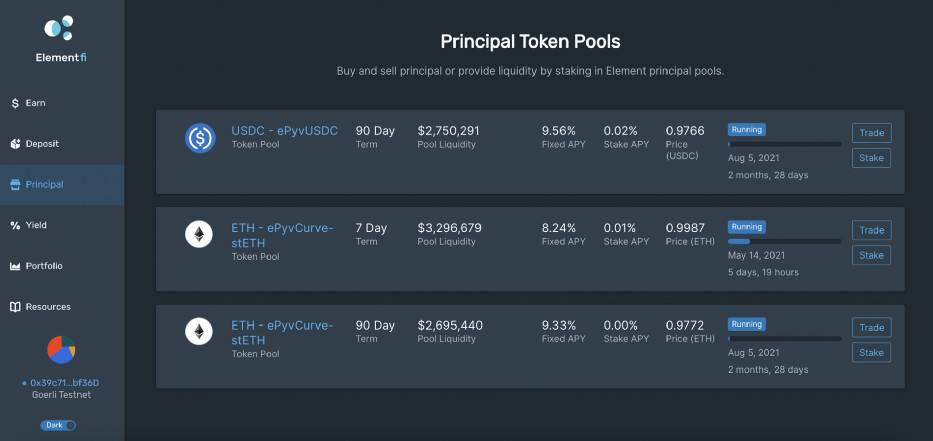 手把手教你玩转固收协议 Element 测试网5 手把手教你玩转固收协议 Element 测试网5