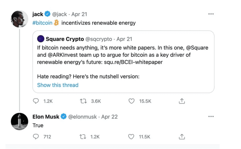 马斯克批评使用煤矿开采，未来充满清洁能源，比特币是关键